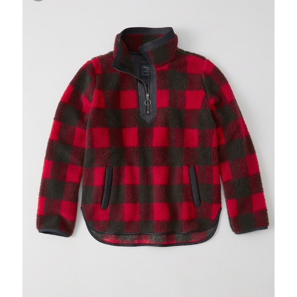 Abercrombie & Fitch Tops - Abercrombie & Fitch half-zip Sherpa pullover